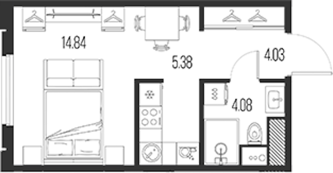 Квартира студия 28.33 м², 2/10 эт., ЖК «LEGENDA Васильевского»